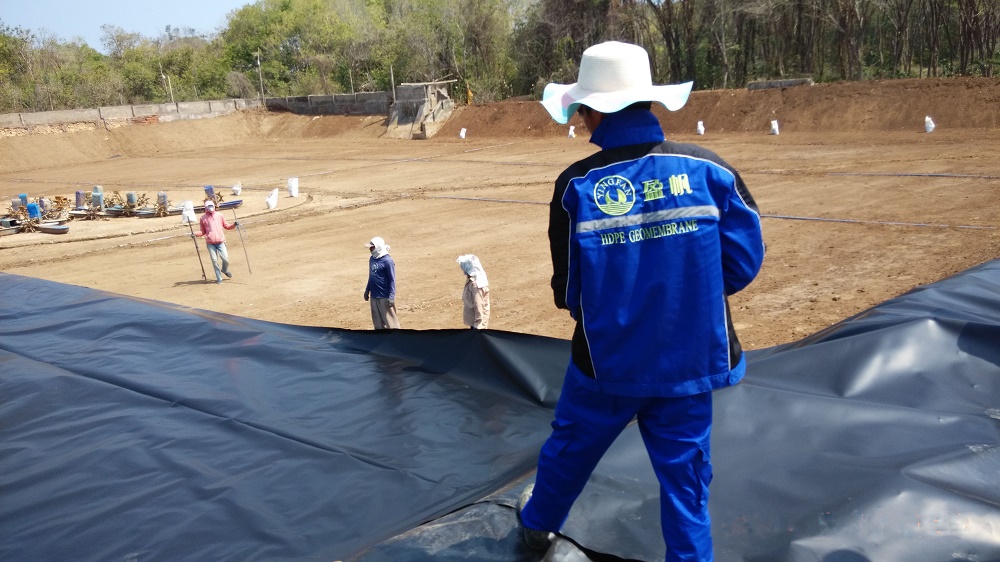 Revêtement d'étang en PEHD pour aquaculture lisse de 0,5 mm/0,75 mm